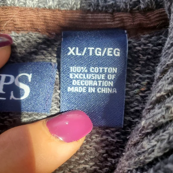 Chaps  3 Button Sweater with Corduroy Elbow Patches Men's Size XL EUC - Picture 7 of 9